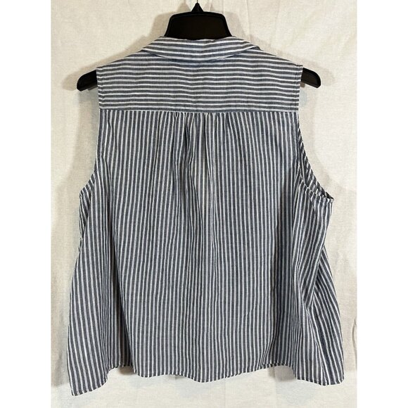 A New Day Striped Sleeveless Button Up Blouse NWT X-Large - Picture 5 of 7